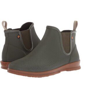 Bogs Sweetpea Chelsea Ankle Rain Boots - Women's Size 9.5 - Olive/Grey